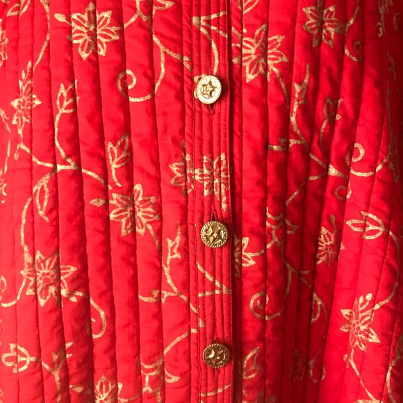 National Geographic by Pfeifer Studio Red w/Gold Swirls Quilted Jacket X-Large - Picture 4 of 13
